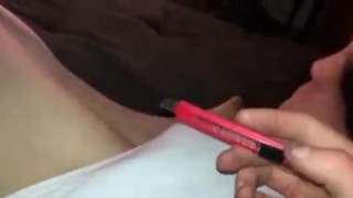 Femboy fondling himself