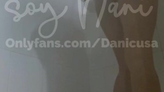 busty Latina takes a hot shower and rubs her pussy - Nani