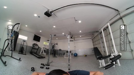 VRB Gay Bareback sex fantasy in the gym with muscle asian Jkab Dale VR Porn