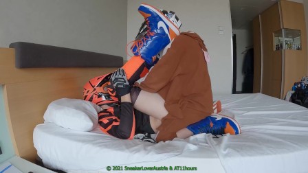 Blond BF fucks me in Fox MX with snowboard boots