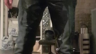 Wetting jeans in the living room