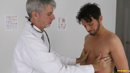 Horny doctor lets his patient shove his cock into his asshole