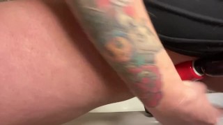 Riding a knotted dildo