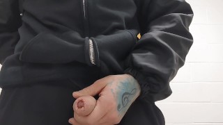 Thick Uncut Cock Pissing in Public Sink (Part 2) @UncutAtNight