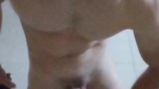 Stunning muscular Guy Jerking his long dick