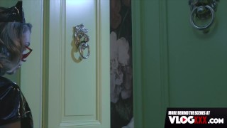 Black Latex Nurse Elena Vedem Interracial Pounding BTS