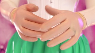 Latex sounding ASMR video: 3 layers of medical gloves... sexy pin up MILF