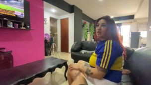 I fuck my brother's girlfriend looking at Argentine football when he is not at home