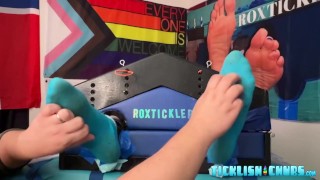 Skinny amateur Chase laughs while tickle tormented by Matt