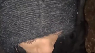Public blowjob with facial but it's so cold out here [POV]