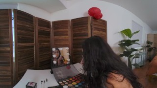 Latina babe Angel Gostosa gets her needy cunt filled with cum after some hardcore fucking in VR