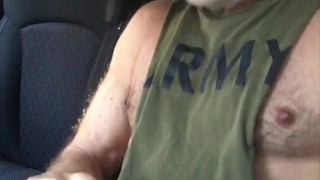 Dad Jacks Off in Car at Cruise Park