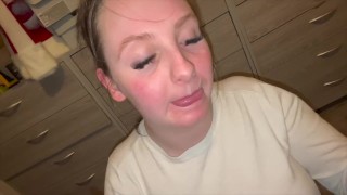British slut Eliza smoke takes a few loads of hot cum to the face & tongue compilation/ cumpilation