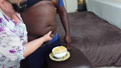 Big Ass Horny Blonde Milf Wife Black Cock Milking In Breakfast Cereal (Cum Swallow) JOI, POV