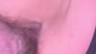 I ride bull while hubby watches as I get creampied