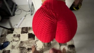 stepsister has a sexy ass while looking for her bra I cumshot on ass /CandyLuxxx