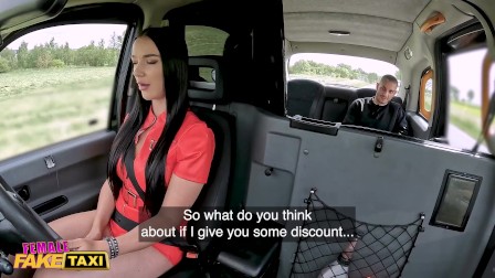 Female Fake Taxi Lady Gang finds a man wanking in her taxi