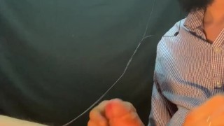 massive cum shot from big uncut pretty dick huge cock slow motion too!