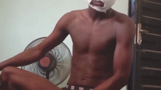 Wanking with my huge dick