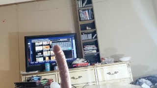 SlutWife Cumming all over a big dildo