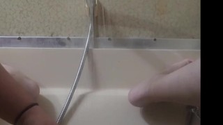 My mistress changes my chastity cage and washes my cock