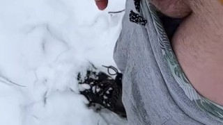 HOT TWINKS JERKING IN WOODS, SHOOTING ALL OVER SNOW.