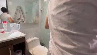 A hot bath with the cleaning girl from my house