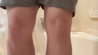 VERY DESPERATE TO PEE | SOAKS GREY BOXERS