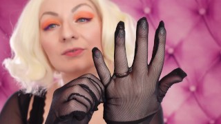 ASMR: mesh gloves (no talking) hot MILF slowly SFW video