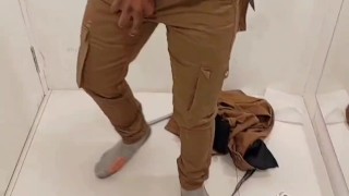 Pissing at public place and showing tiny dick at mall