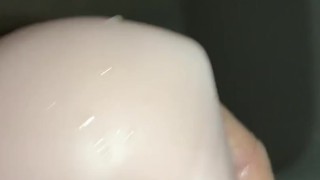Piss Fucking and Cumming in my silicone friends ass and then eating out my anal cream pie
