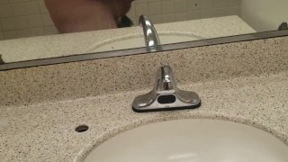 Chubby Boy Cumming In Public Restroom