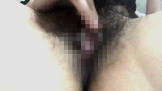 剛毛素人の寝る前オナニー♡クリトリス気持ちよくて喘ぎまくり【個人撮影】