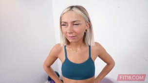 Skinny and Fit Blonde Chloe Temple Allows Fitness Studio Owner To Creampie Her To Cover Her Late Dues
