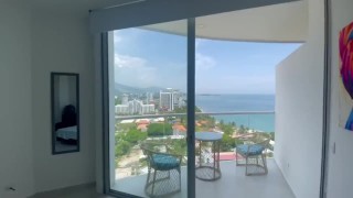 Latina in lingerie gives me her big ass with an amazing landscape