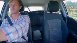 Uber Driver gets Ride of Life!!! THREESOME in the Car - DOUBLE CREAMPIE and SHAKING SQUIRTING ORGASM