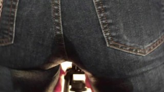 Plugged, wetting, humping and cumming in my tight jeans