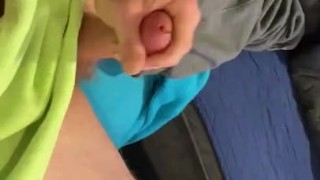 Chilling on the couch, jerked off and came on myself oops!