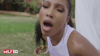 Milfed - Olivia Jayy Gets Fucked By Her Neighbour While She's Outside Working Out With Her Husband