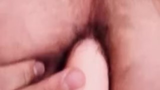 Hairy Ass Riding Dildo