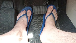 ManToes Pedal Pumping In Tiny Thongs