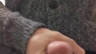 Happy Friday break-time freeballing at work. Having fun in the public restroom at the urinal