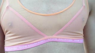 Femboy in Cute CK lingerie Outdoor