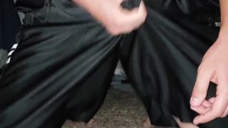 Shirtless twink cums in adidas dazzle shorts