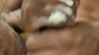 Stroking BBC while GF At Work