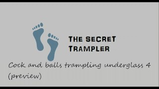 Cock and balls trampling underglass 4 with cumshot (preview)