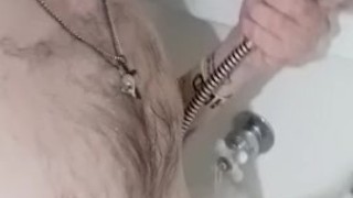 Shower time alone while wife's not home