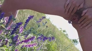 Butt Plug ON n OUT at View Point # OPEN PUSSY Piss in nature