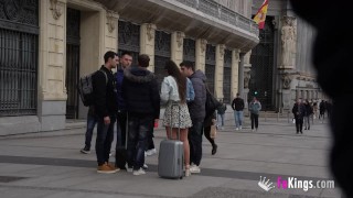 Amateur girl Nuria Millan loves picking up random dudes in the street!