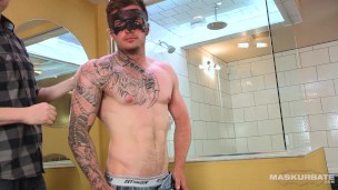 Tattoed Muscle Beats His Meat